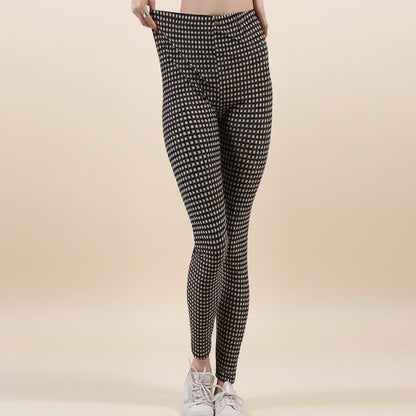 Women’s Plaid Yoga Leggings – Mid Waist Push-Up Pants