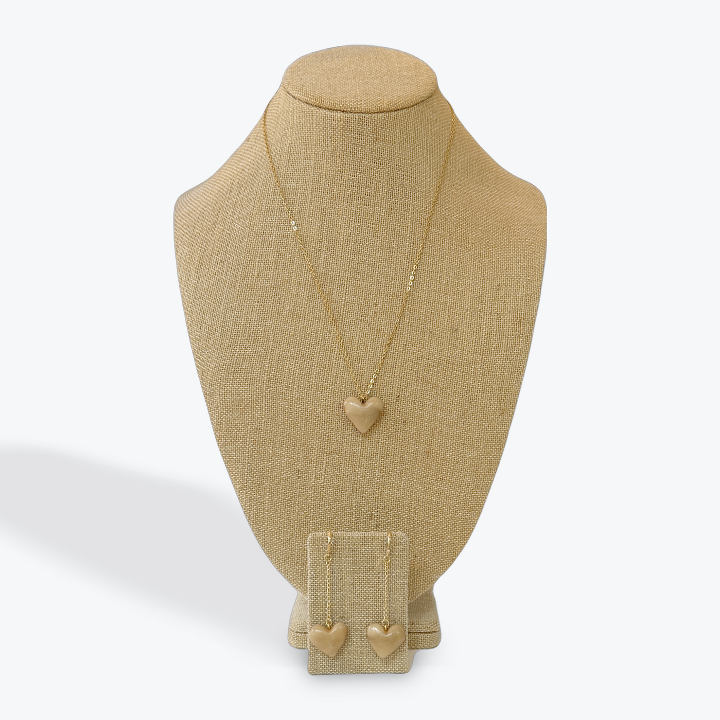 TAGUA NUT HEART NECKLACE & EARRINGS SET