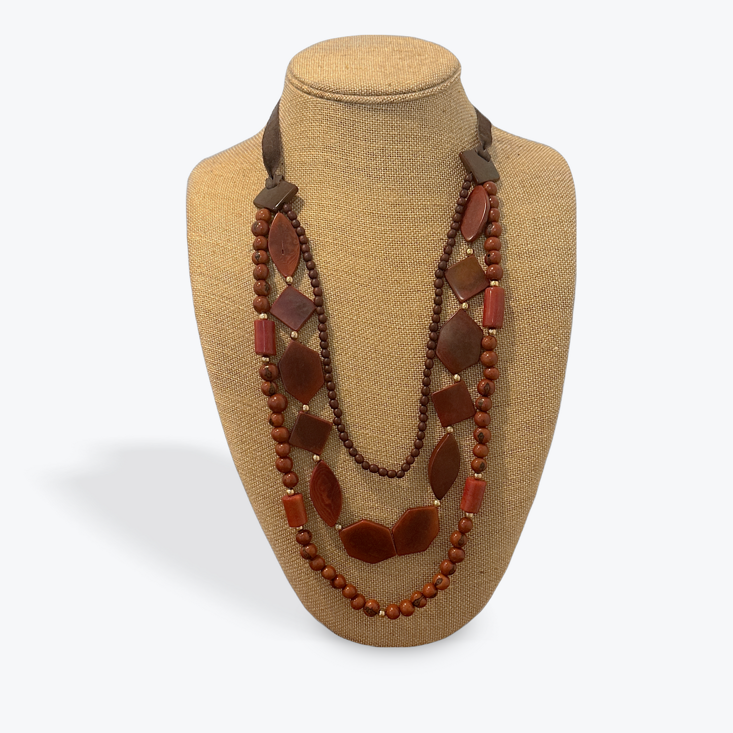 TIERRA TRIO TAGUA NUT ADJUSTABLE STATEMENT NECKLACE
