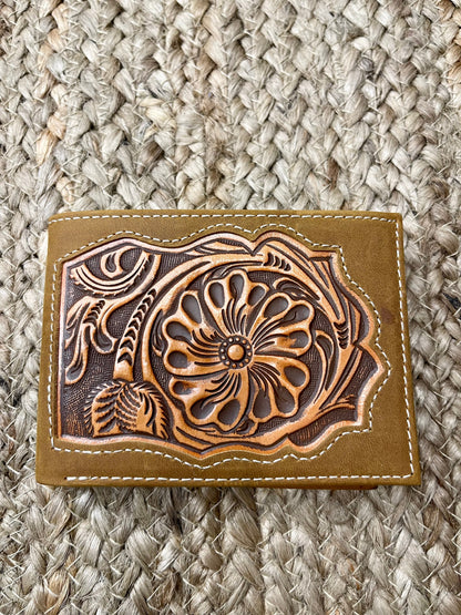 Tooled Flower Bi-Fold Wallet - SALE