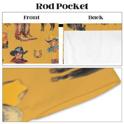 Vintage Cowboy Collage Western Curtains 52" x 63" Made in America