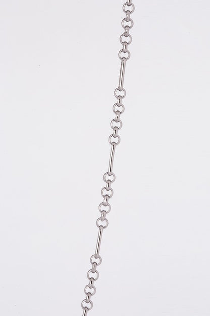 Clip chain bracelet and necklace set- silver