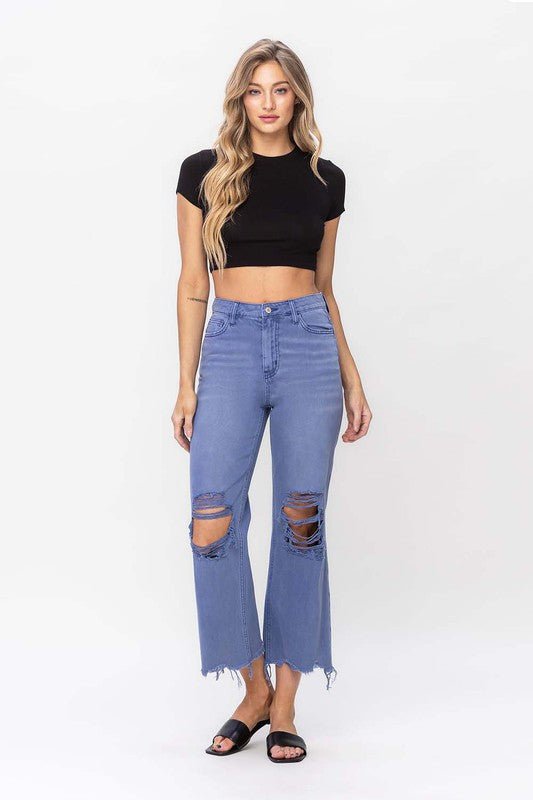 90"s Vintage Crop Flare Jeans - Rustic Jade Designs Co