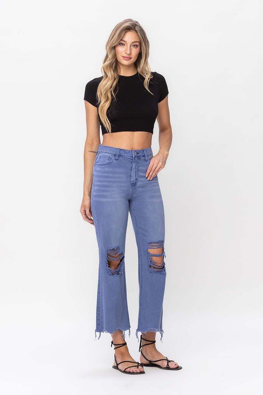 90"s Vintage Crop Flare Jeans - Rustic Jade Designs Co