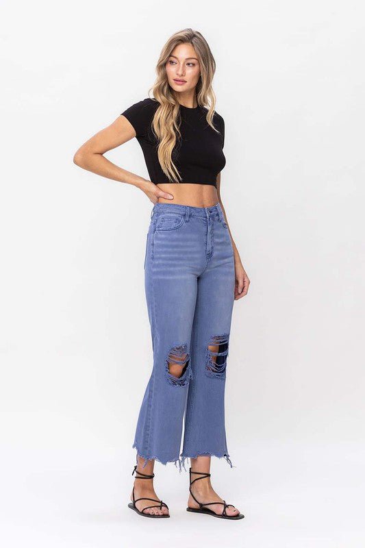 90"s Vintage Crop Flare Jeans - Rustic Jade Designs Co