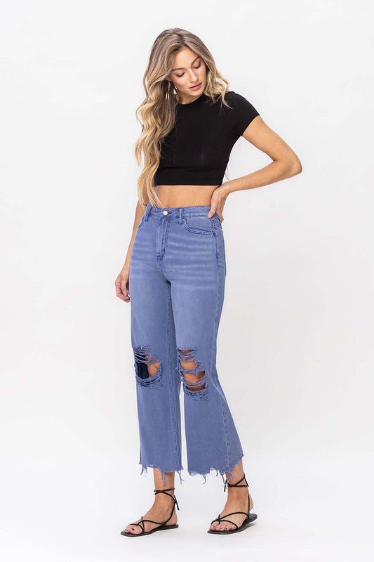 90"s Vintage Crop Flare Jeans - Rustic Jade Designs Co