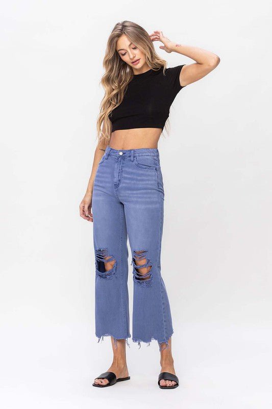 90"s Vintage Crop Flare Jeans - Rustic Jade Designs Co