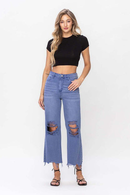 90"s Vintage Crop Flare Jeans - Rustic Jade Designs Co