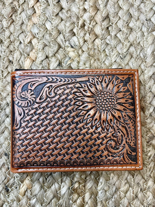 Sunflower Tooled Bi-Fold Wallet - SALE