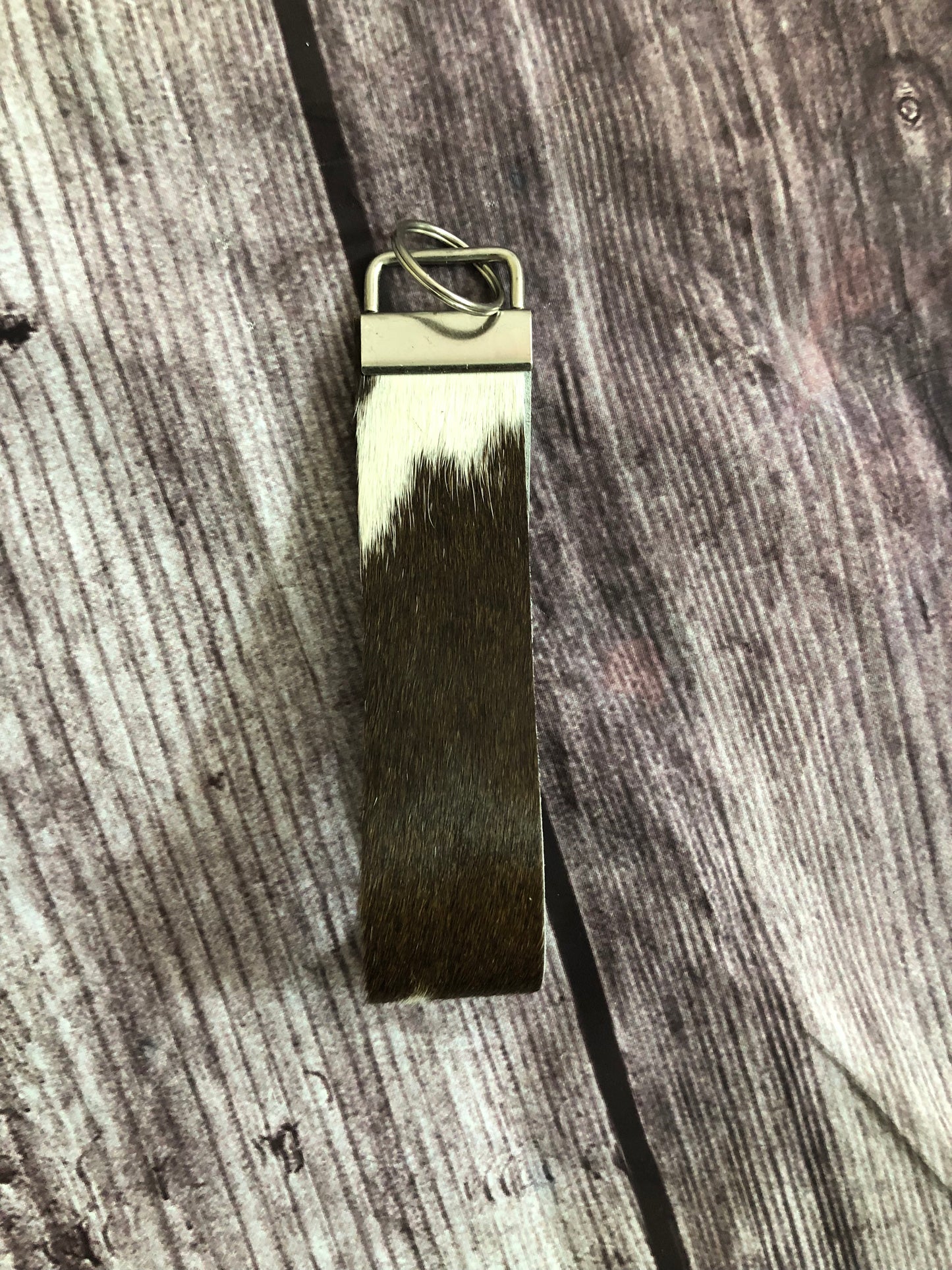 Authentic Cowhide wristlet keychain