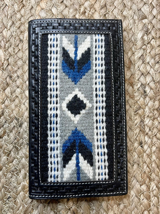 Black Woven Tooled Rodeo Wallet - SALE