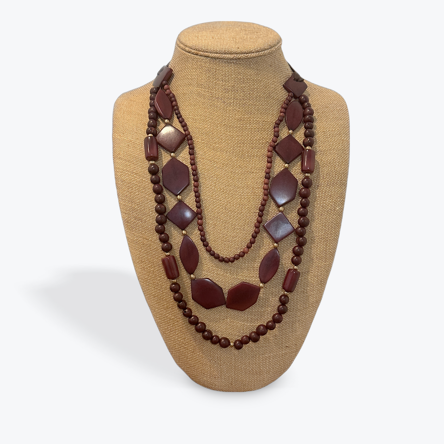 TIERRA TRIO TAGUA NUT ADJUSTABLE STATEMENT NECKLACE