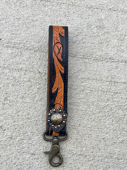 Tooled Leather Keychain