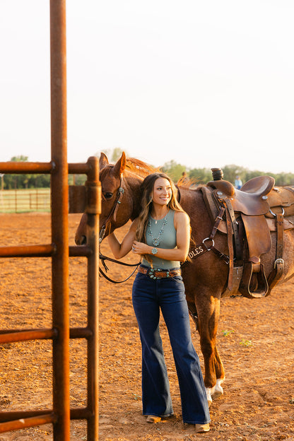 The Wrangler Wanderer 622 Dark Wash Flares