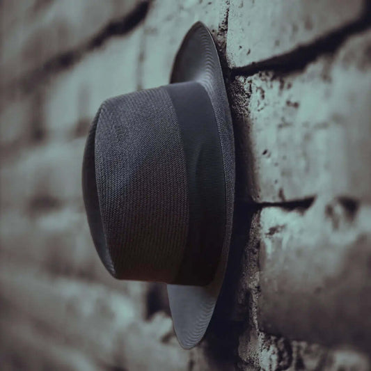 BLACK FEDORA STRAW HAT