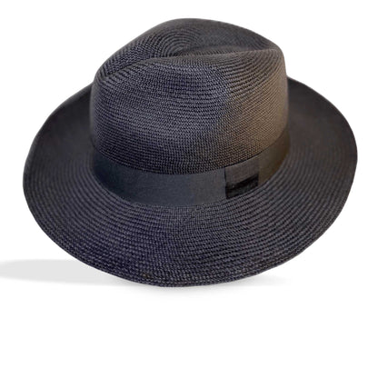 BLACK FEDORA STRAW HAT