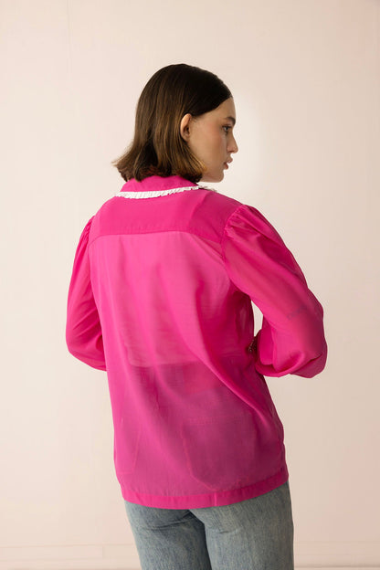 Lovestone County Beaded Shirt in Wild Pink