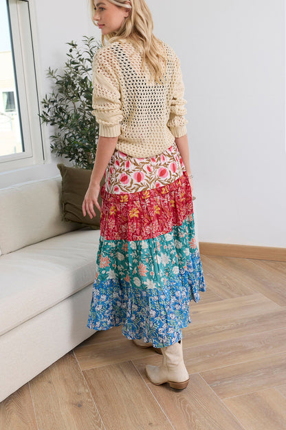 Kismet Patchplay Skirt in Poppy Bloom
