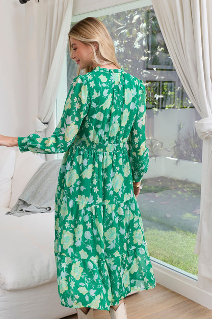 Fleur de Dusk Dress in Green