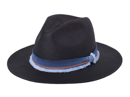 Indigo Panama Hat Straw - Handwoven