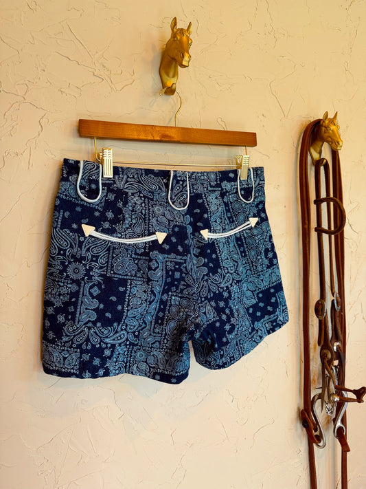 The Bandana Print Denim Shorts