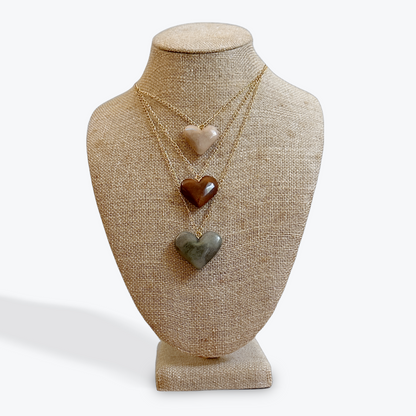 TRES HEART NECKLACE | TRIPLE STRAND HEART NECKLACE