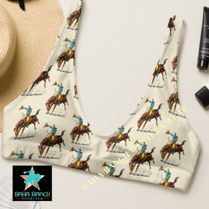 Yeehaw Vintage Rodeo Cowboy Bikini Top Size Medium Ready to ship