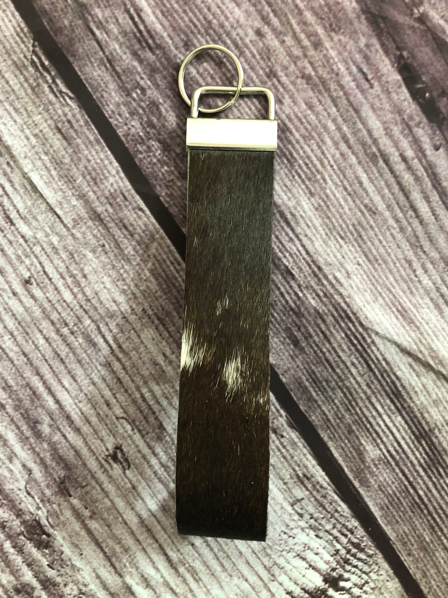 Authentic Cowhide wristlet keychain