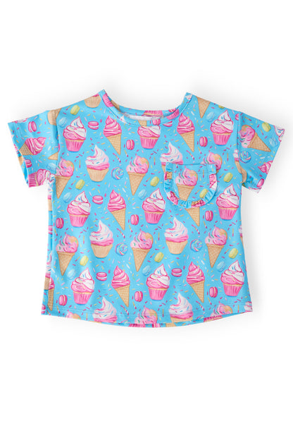 Delightful Desserts Ruffle Pocket Tee