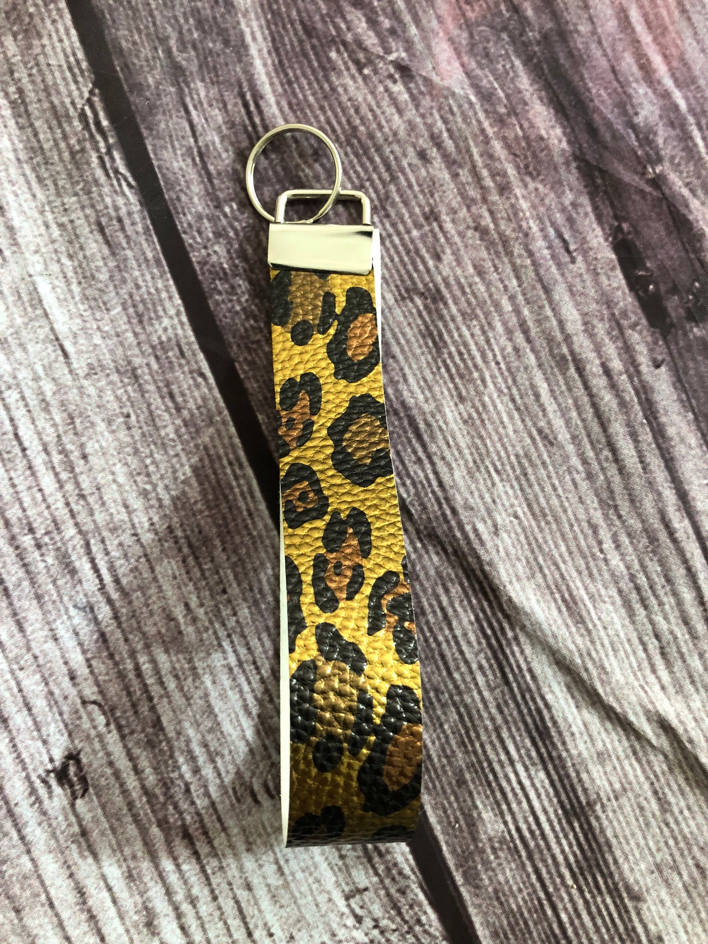 Leopard print Wristlet keychain