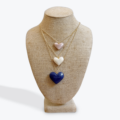 TRES HEART NECKLACE | TRIPLE STRAND HEART NECKLACE
