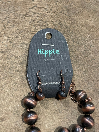 Bronze Necklace Earring Set - SALE