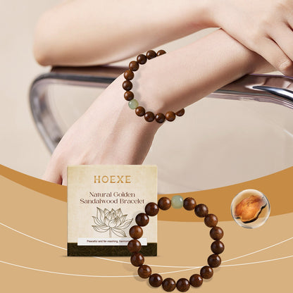 Gold Wire Sandalwood Bead String New Chinese Style Simple Minority Sense Ancient Style Style Play Decorative Bracelet