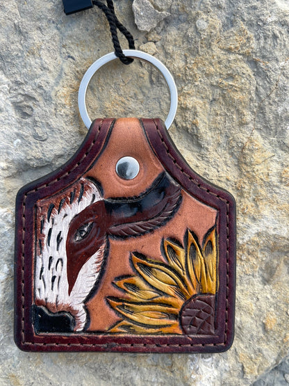 Western Leather Keychain