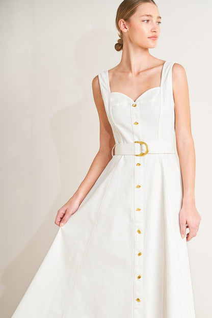 BELLA PORTOFINO WOVEN MIDI DRESS