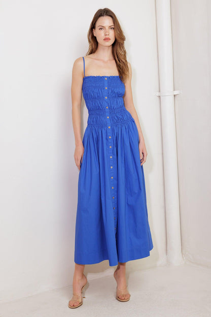 MOONLIGHT ON MY WOVEN MIDI DRESS