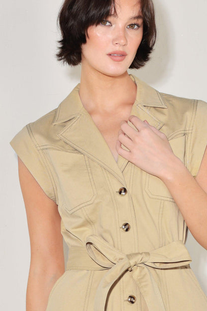 NATURAL INSTINCT WOVEN MIDI DRESS