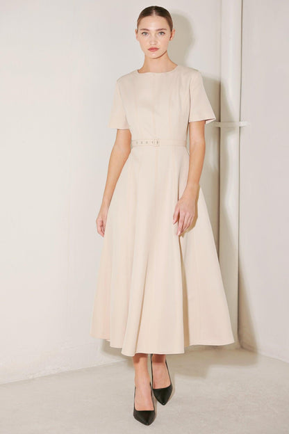 SPRING ICON WOVEN MIDI DRESS