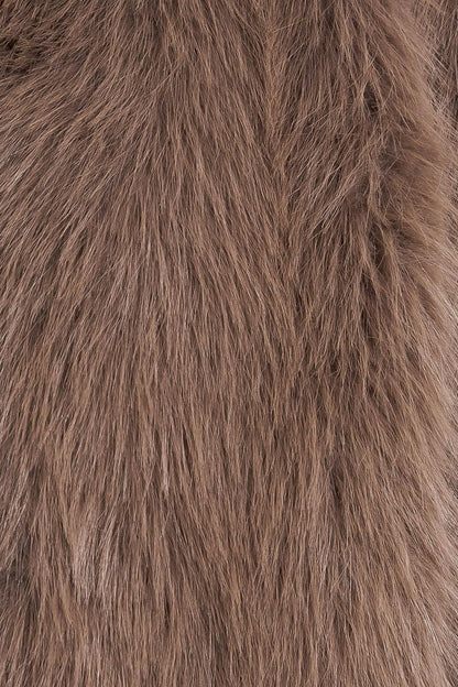 LONDON FLARE MOCHA FAUX FUR CROP JACKET