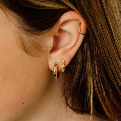 Flower Huggie Hoops