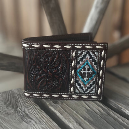 Embroidered Cross Bi-Fold