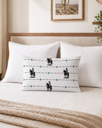 Baha Ranch Saddle Up Pillow Case White Made in America