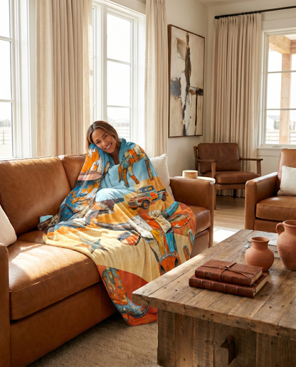 Western Ways Rustic Throw Blanket 60x80 Ultra-Soft Micro Fleece Made in America