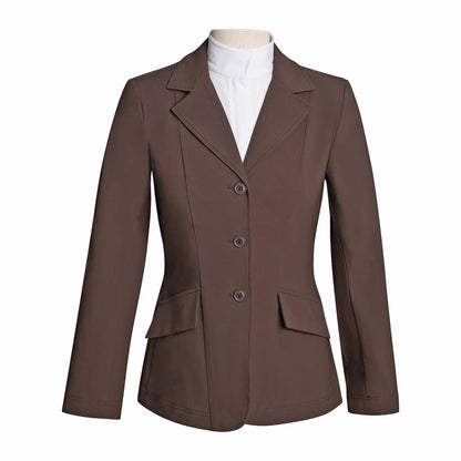 Grand Prix Ladies EQJ 3 Button Show Coat, NY Tech Fabric, Chocolate