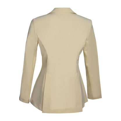 Grand Prix Quinn Show Jacket, 4 Button Front with Hidden Zipper Closure, Butter