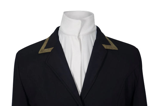 Grand Prix Saltare Premio 4 Button Riding Show Coat, Black with Moss Green