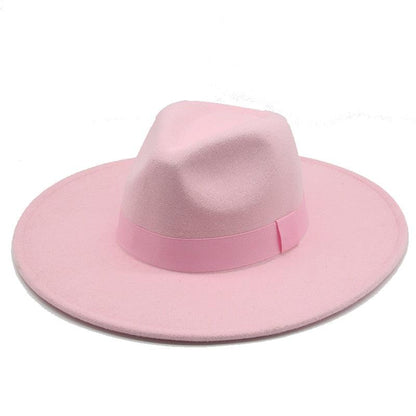 Fashionable Fedora Hats Women Wide Brim Dress Caps  Women's Fedora Hats Elegant Wide Brim Fedora Hat  Wedding Men Hat Warm Retro Style Belt 56-58cm