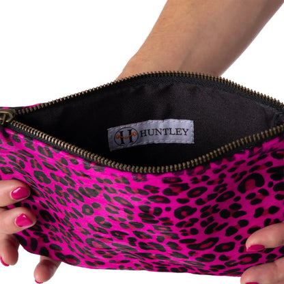Huntley Equestrian Hair on Hide Leather Wristlet Clutch Wallet Purse, Golden Foil