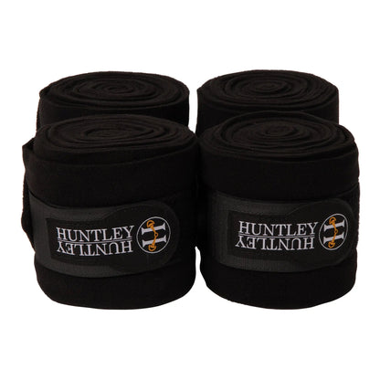 Huntley Equestrian Polo Fleece Wraps, Set of 4, Black