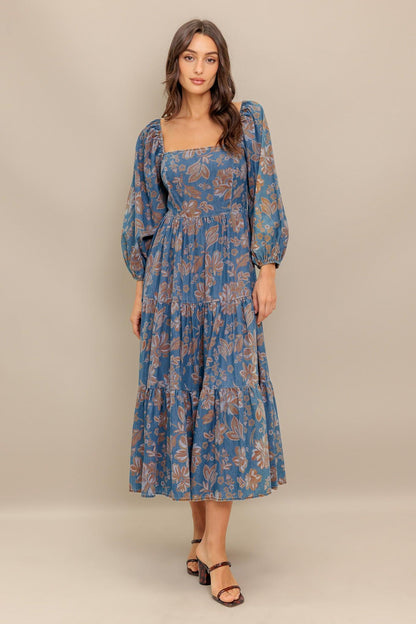 CIRCLE OF FRIENDS DENIM MIDI DRESS
